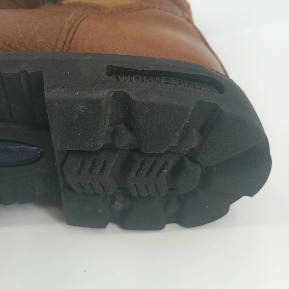 Wolverine Mens Brown Leather 6 Inch Work Boot Lace Up Utility Steel Toe Sz 10EW